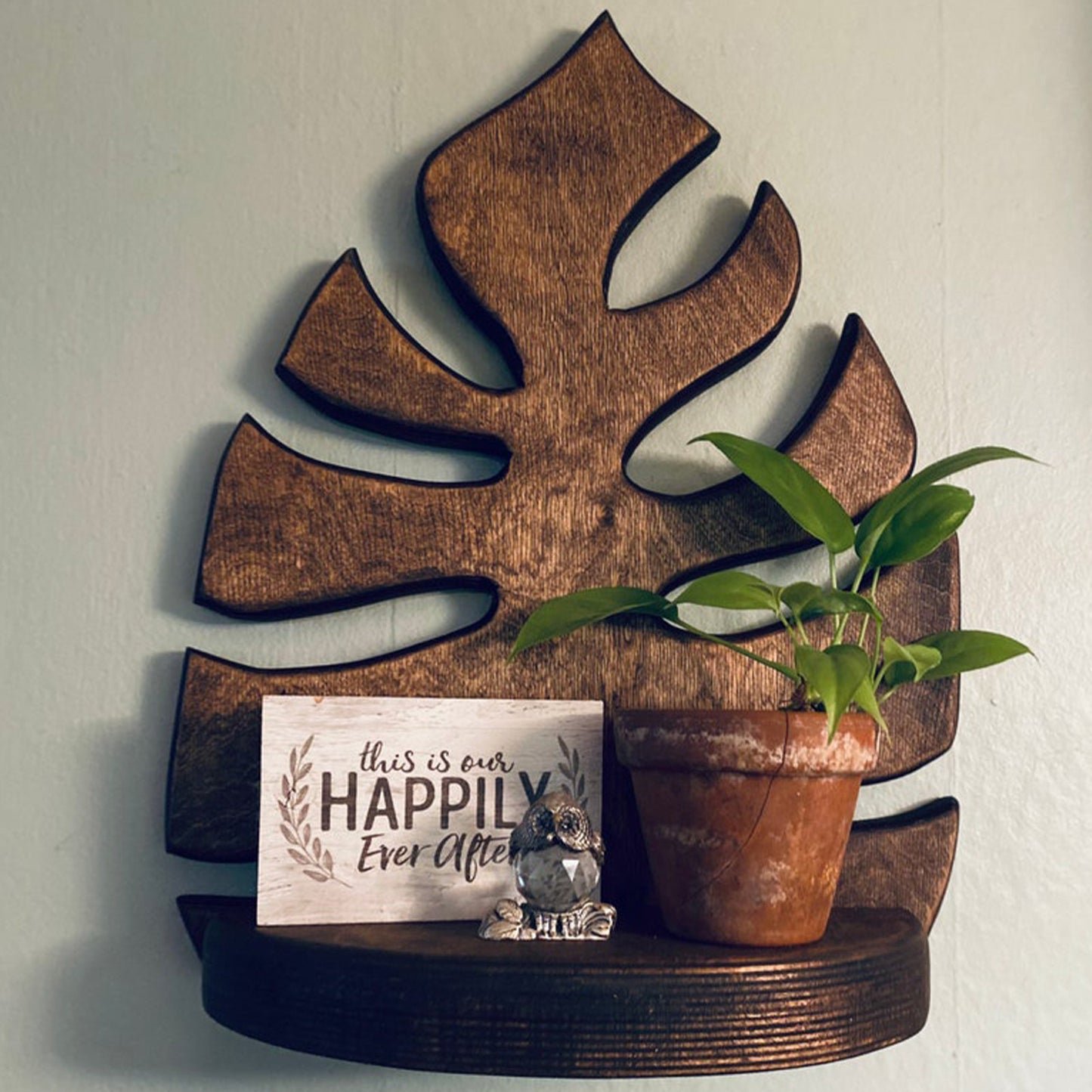 Monstera Leaf Floating Shelf